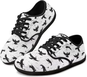 Lace-Up Barefoot Shoes for Mother Women Wide Toe Walking Shoes Lightweight Soft Anti-Skid Sneakers for Hiking and Daily Wear US Size 6-13.5 Black Sole