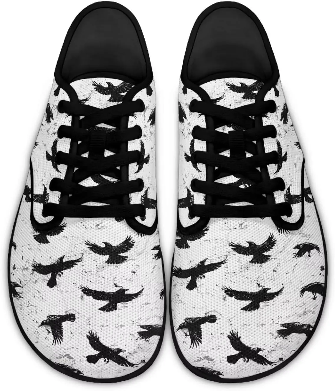 Lace-Up Barefoot Shoes for Mother Women Wide Toe Walking Shoes Lightweight Soft Anti-Skid Sneakers for Hiking and Daily Wear US Size 6-13.5 Black Sole