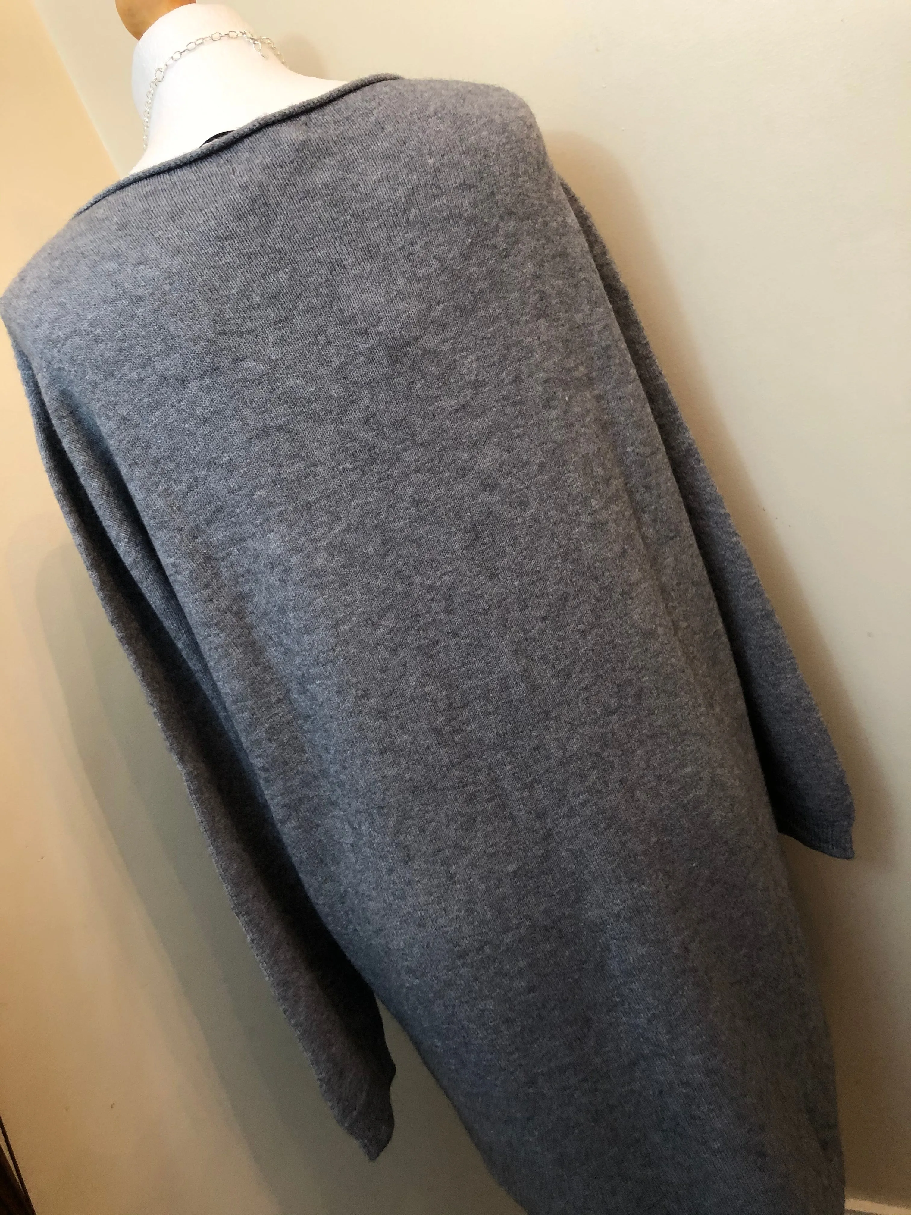 Ladies GREY Italian Made Boat Neck Dress With Pockets - One Size 8 - 20
