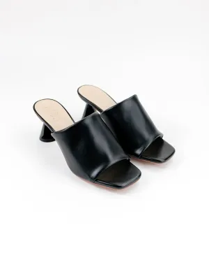 Lana Flared Heel Mules (Black)