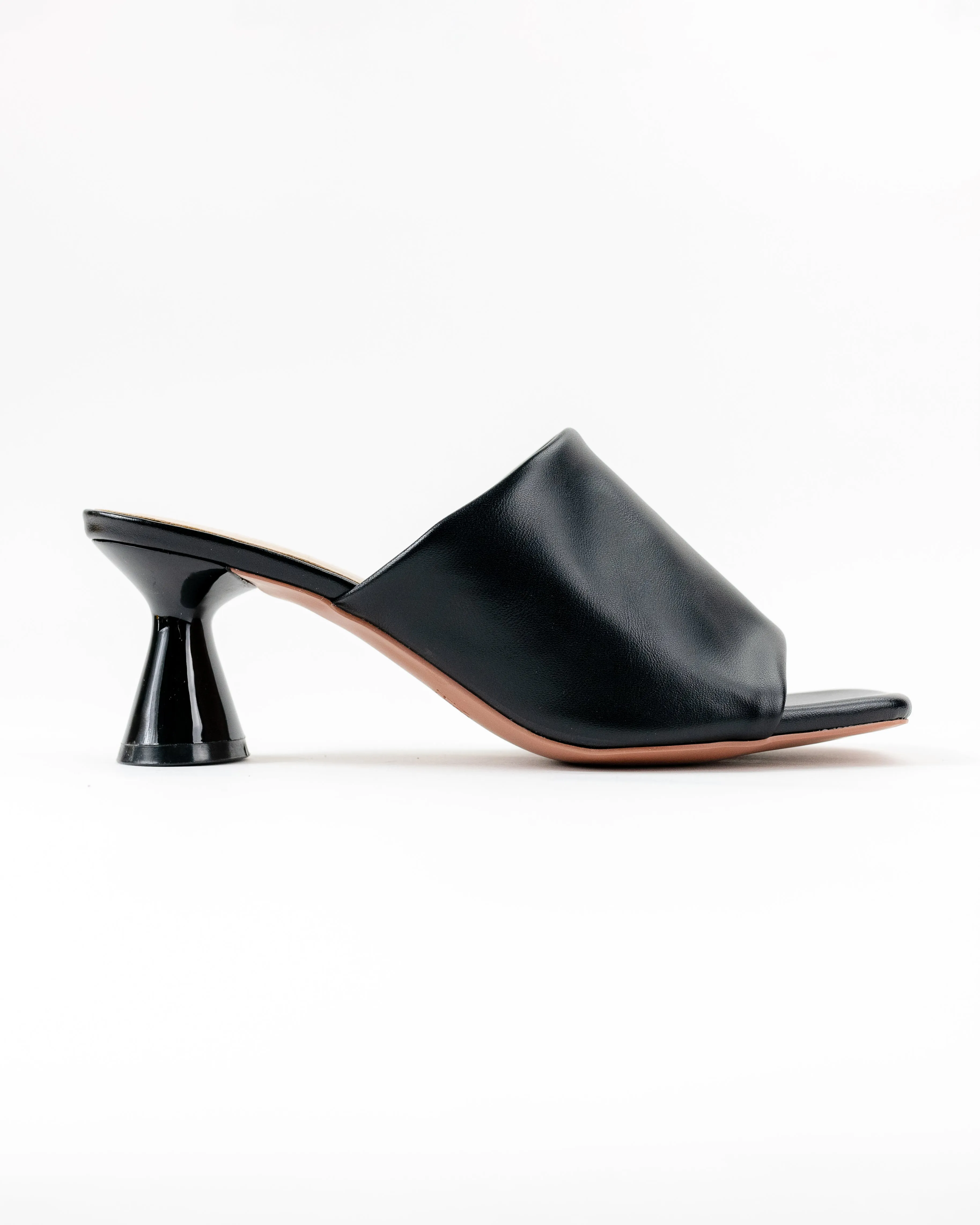Lana Flared Heel Mules (Black)