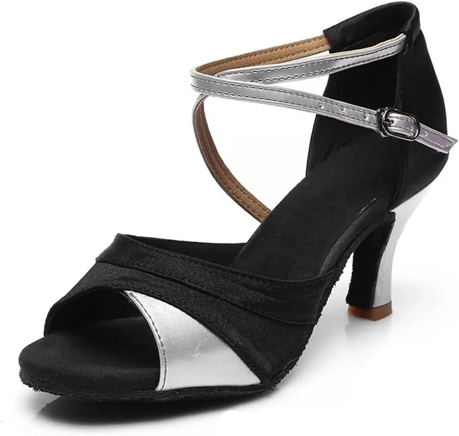 Latin Dance Shoes Heeled Tango Ballroom Soft Ballroom Dance Dancing Shoes(40)