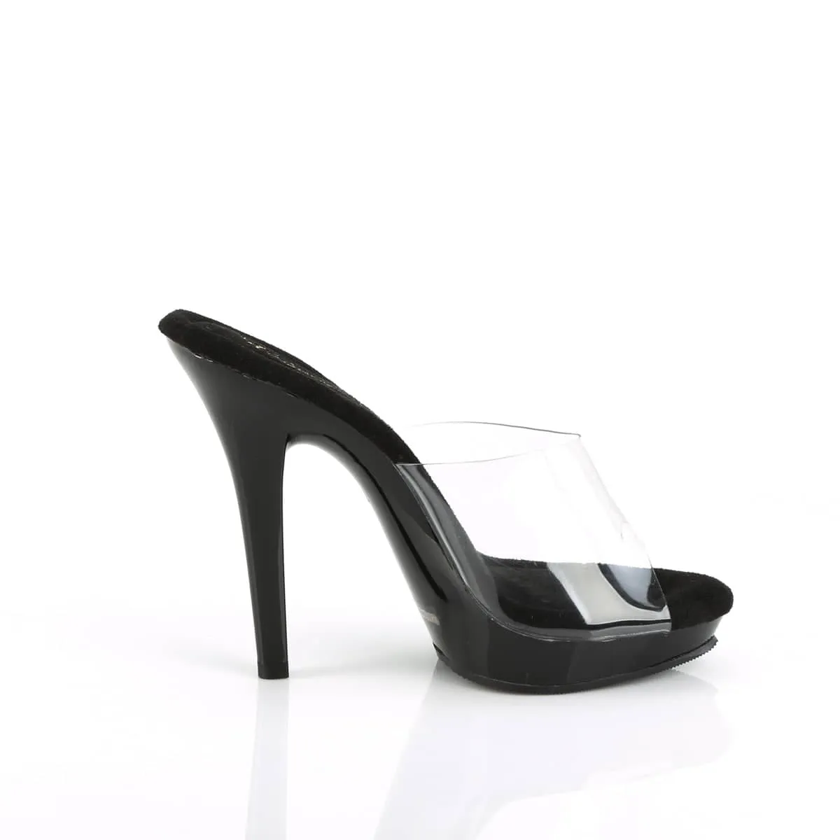 LIP-101 Black & Clear Peep Toe High Heel