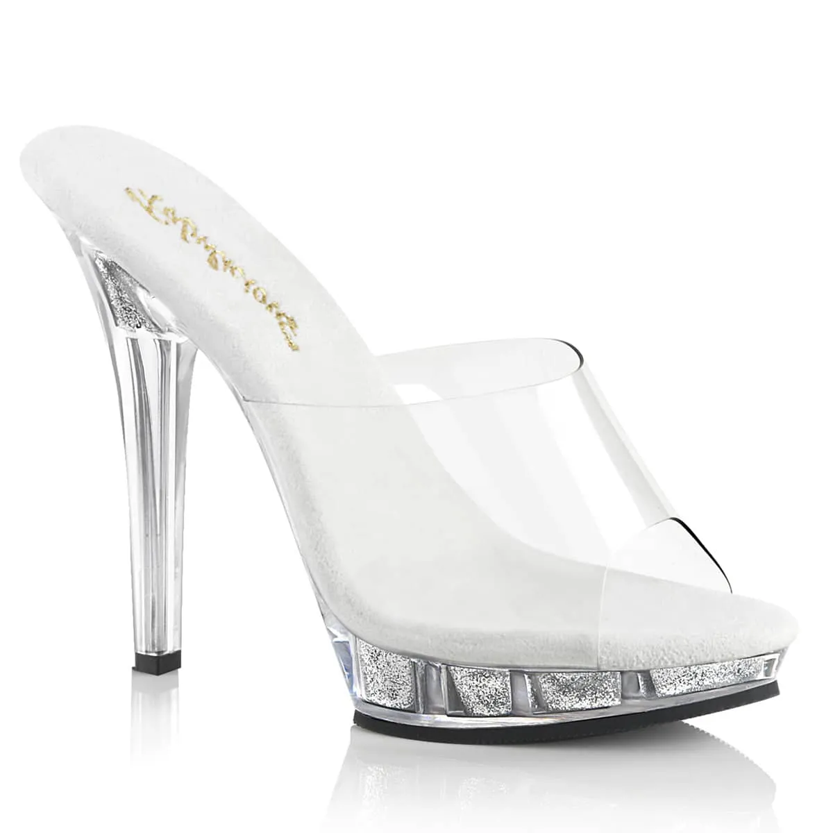 LIP-101 Black & Clear Peep Toe High Heel