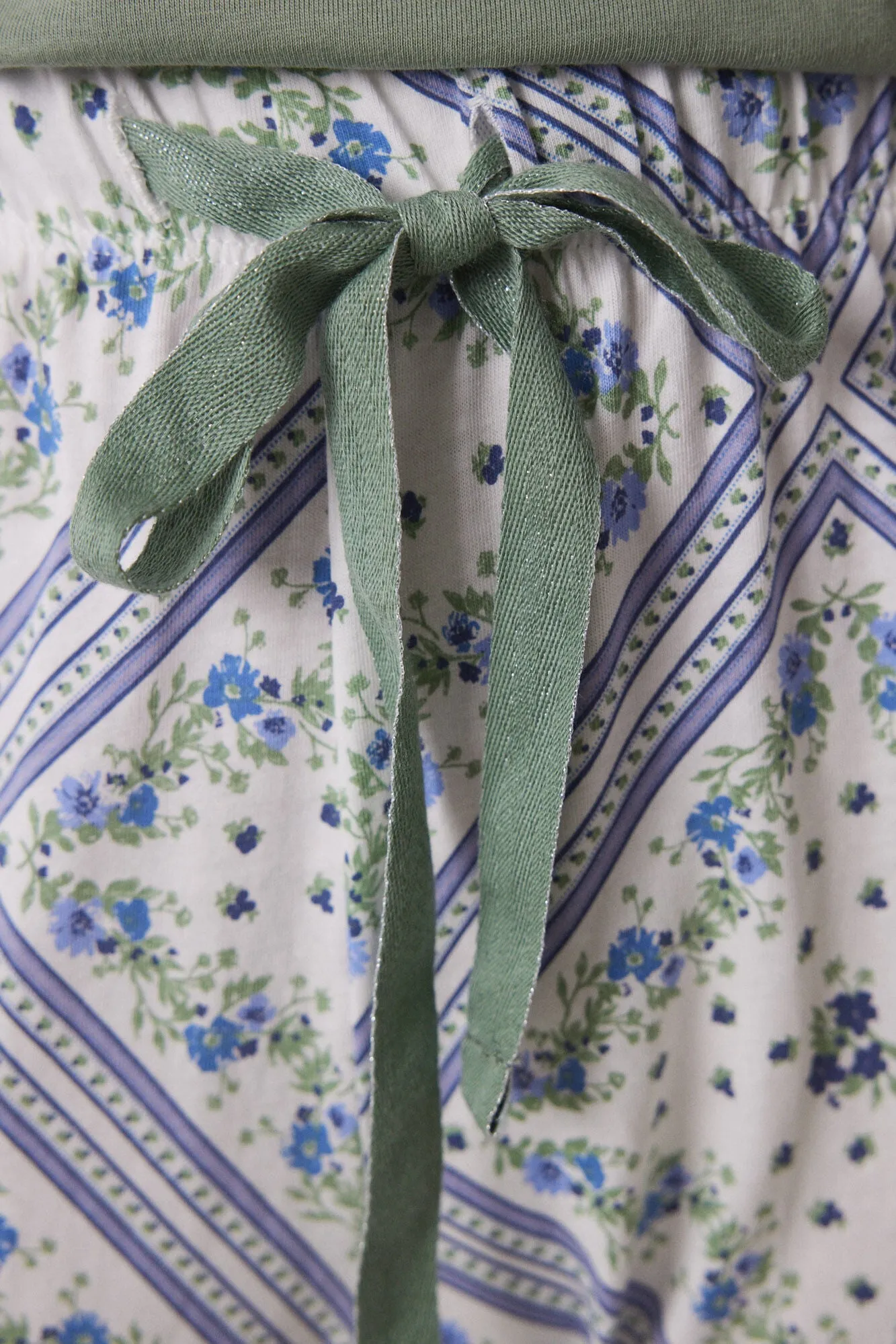 Long pajamas 100% cotton with scarf print