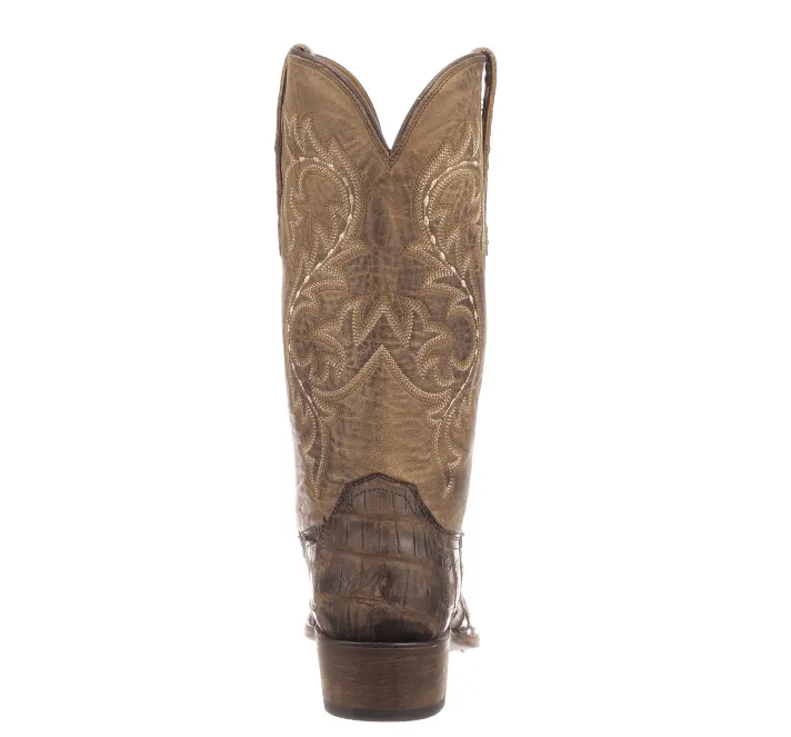 Lucchese Men's Burke Chocolate Distressed Giant Gator Western Boots M3195.74