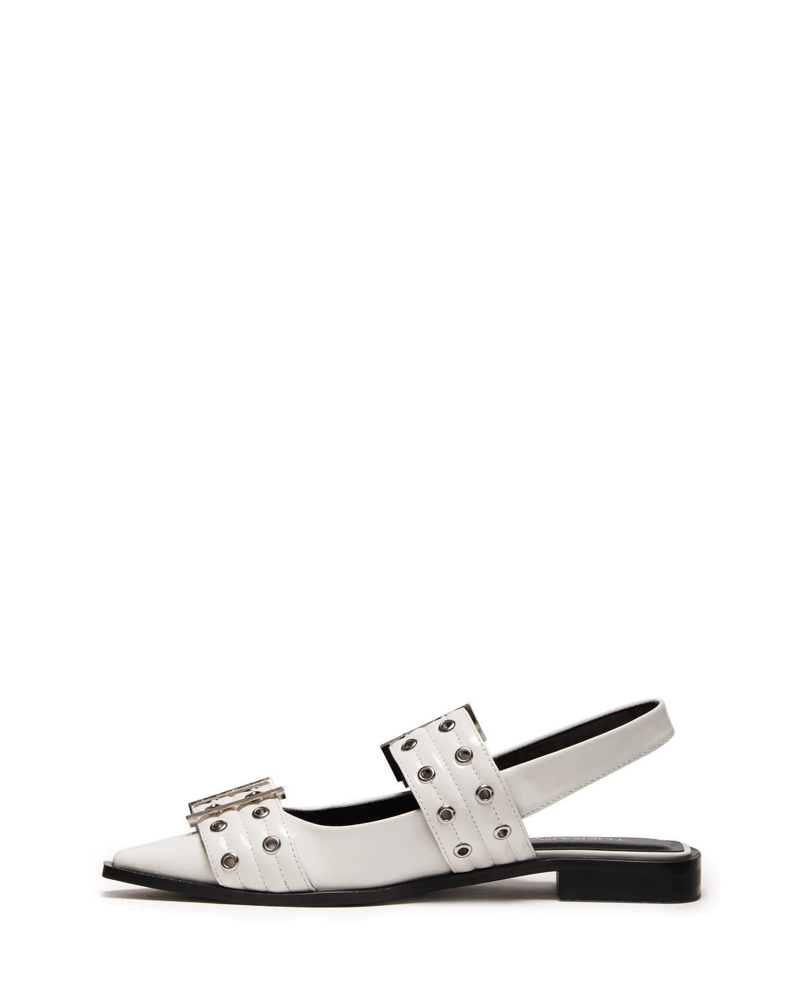 Matilda Pointed Flat White Patent