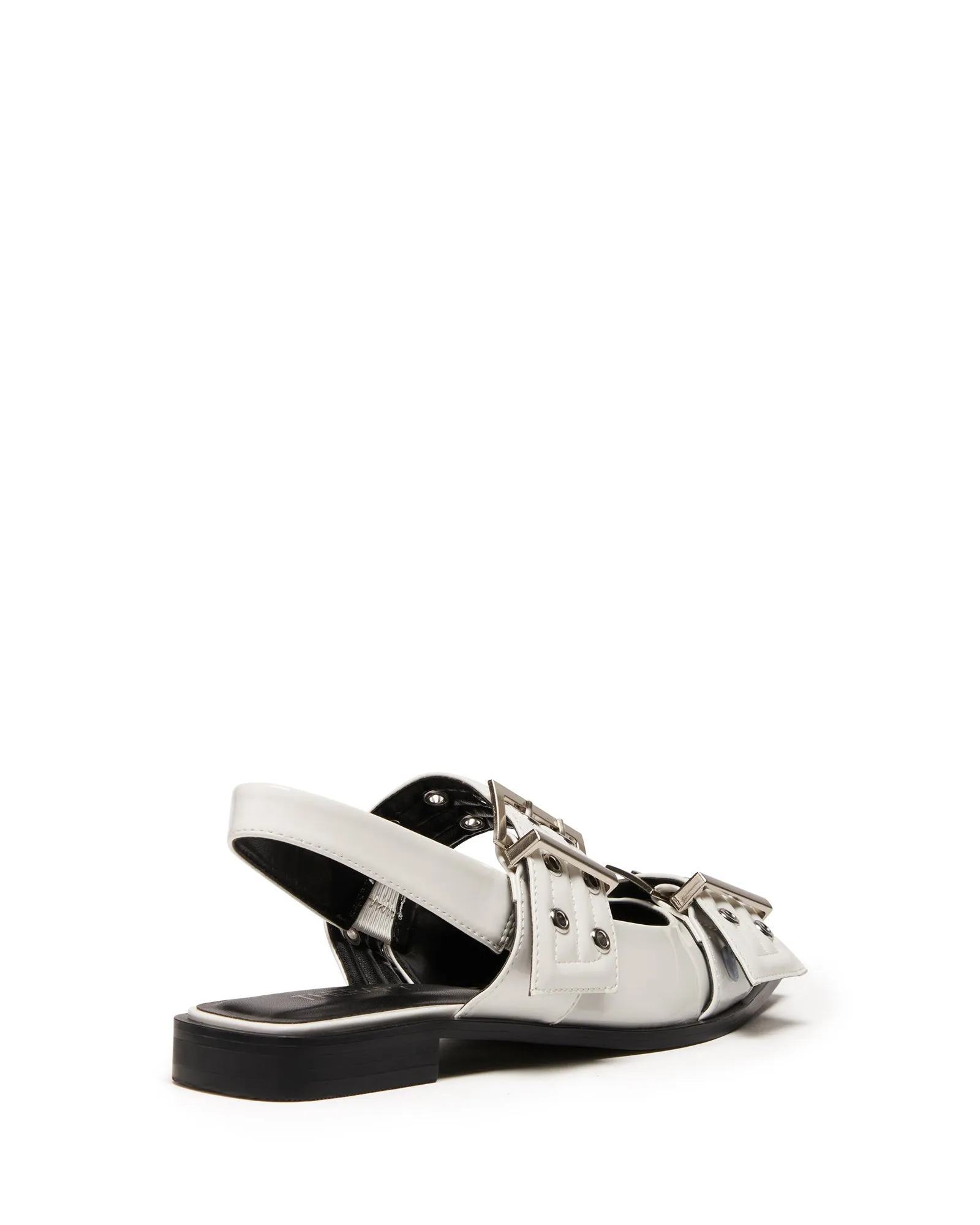 Matilda Pointed Flat White Patent