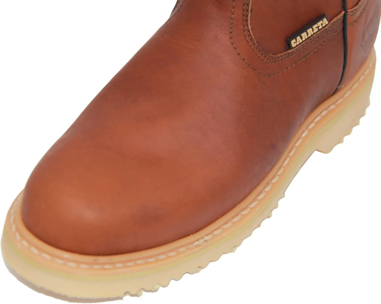 Men's 9" Pull-On Leather Soft Toe Work Boot Brown