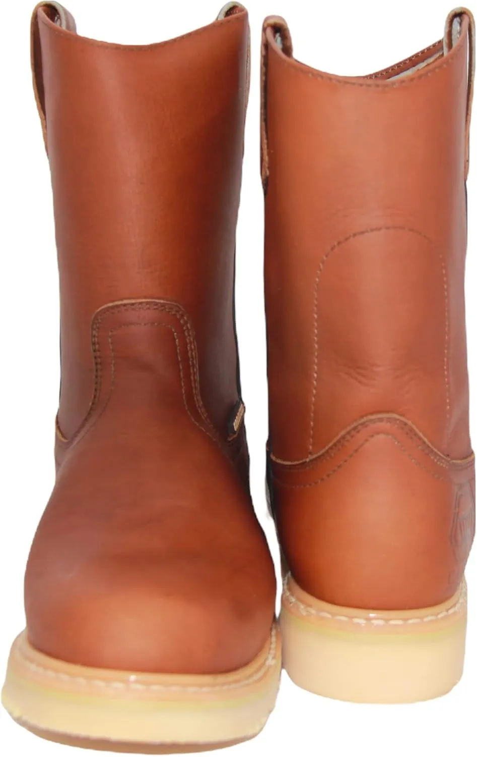 Men's 9" Pull-On Leather Soft Toe Work Boot Brown