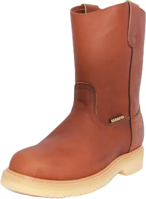 Men's 9" Pull-On Leather Soft Toe Work Boot Brown