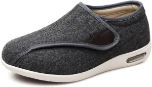Mens Extra Wide Fit Diabetic Shoes, Mens Warm Plush Fleece Swollen Feet Diabetic Orthopedic Shoes, Adjustable Closure Lightweight Non-Slip Sneaker, for Diabetic Edema