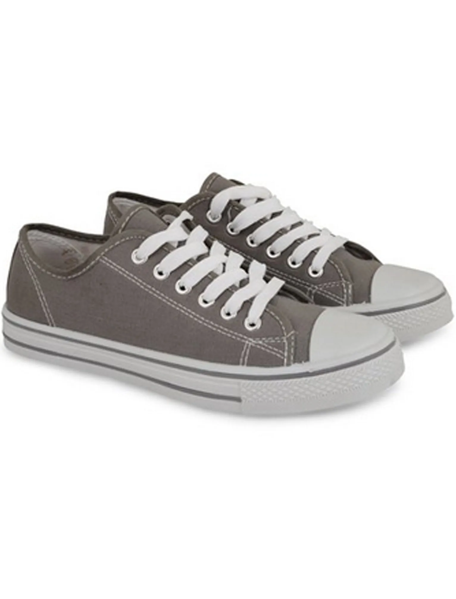 Mens Taylor Low Top Lace Up Canvas Trainers in Grey