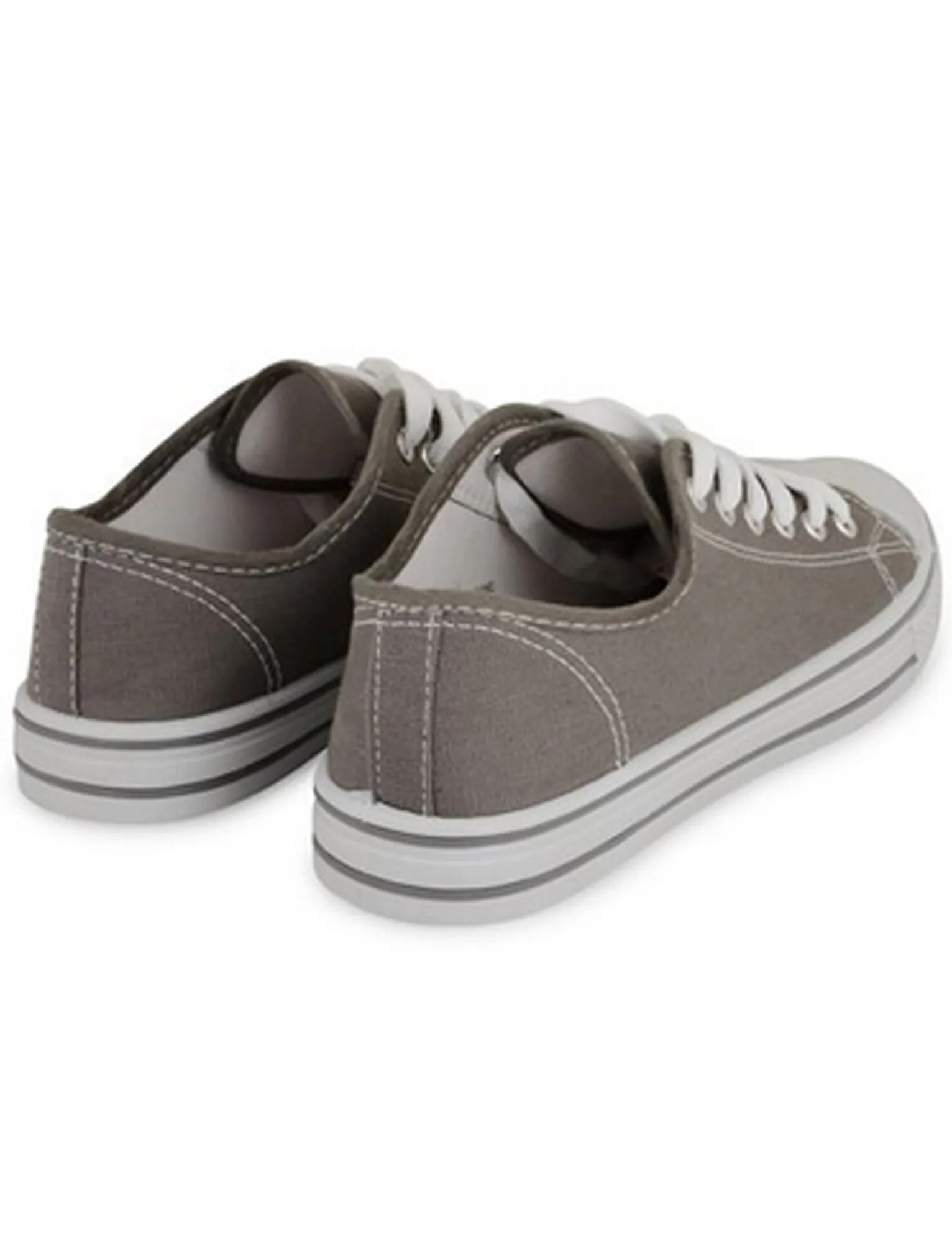 Mens Taylor Low Top Lace Up Canvas Trainers in Grey