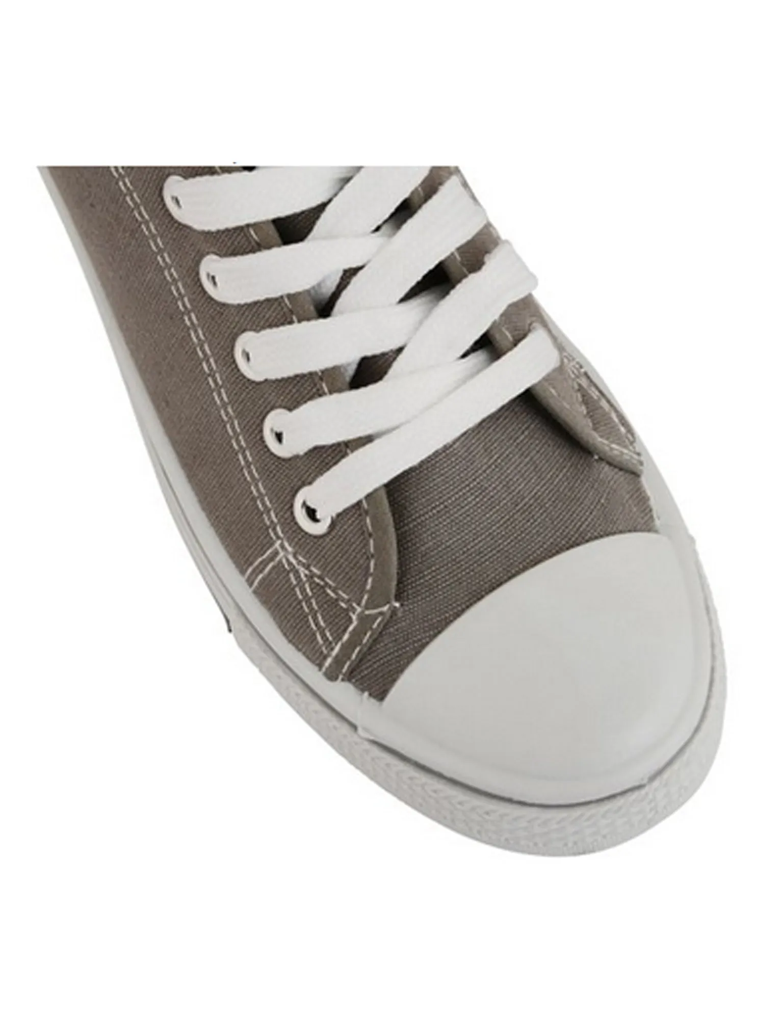 Mens Taylor Low Top Lace Up Canvas Trainers in Grey