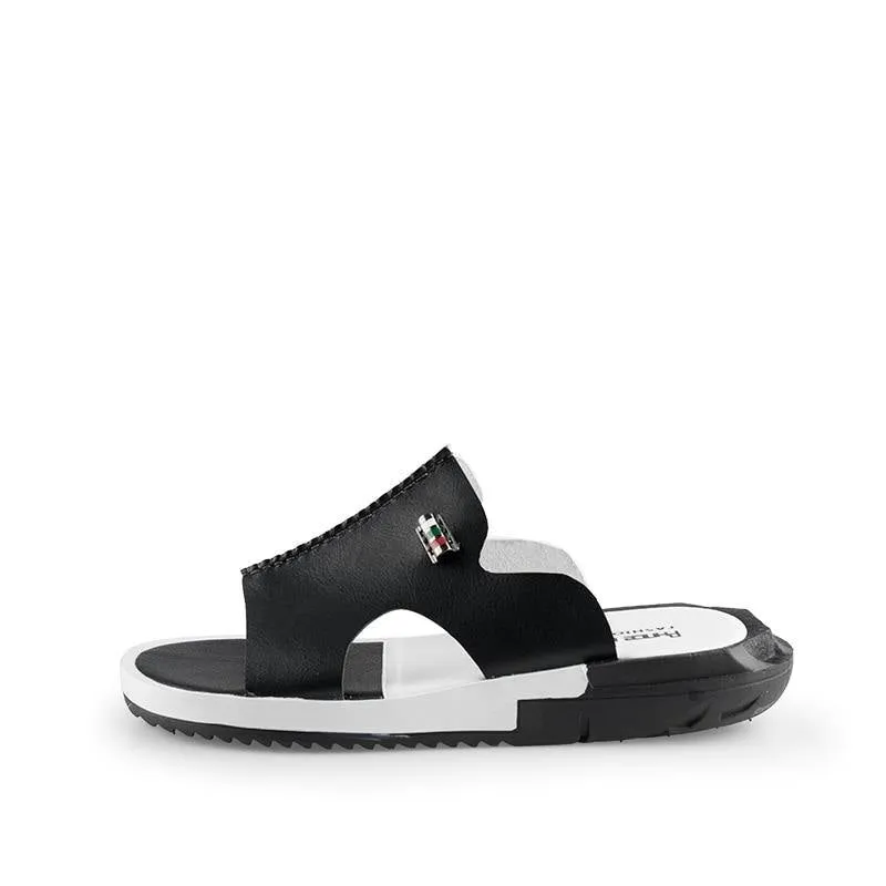 Men's Two Tone Faux Leather Sandals