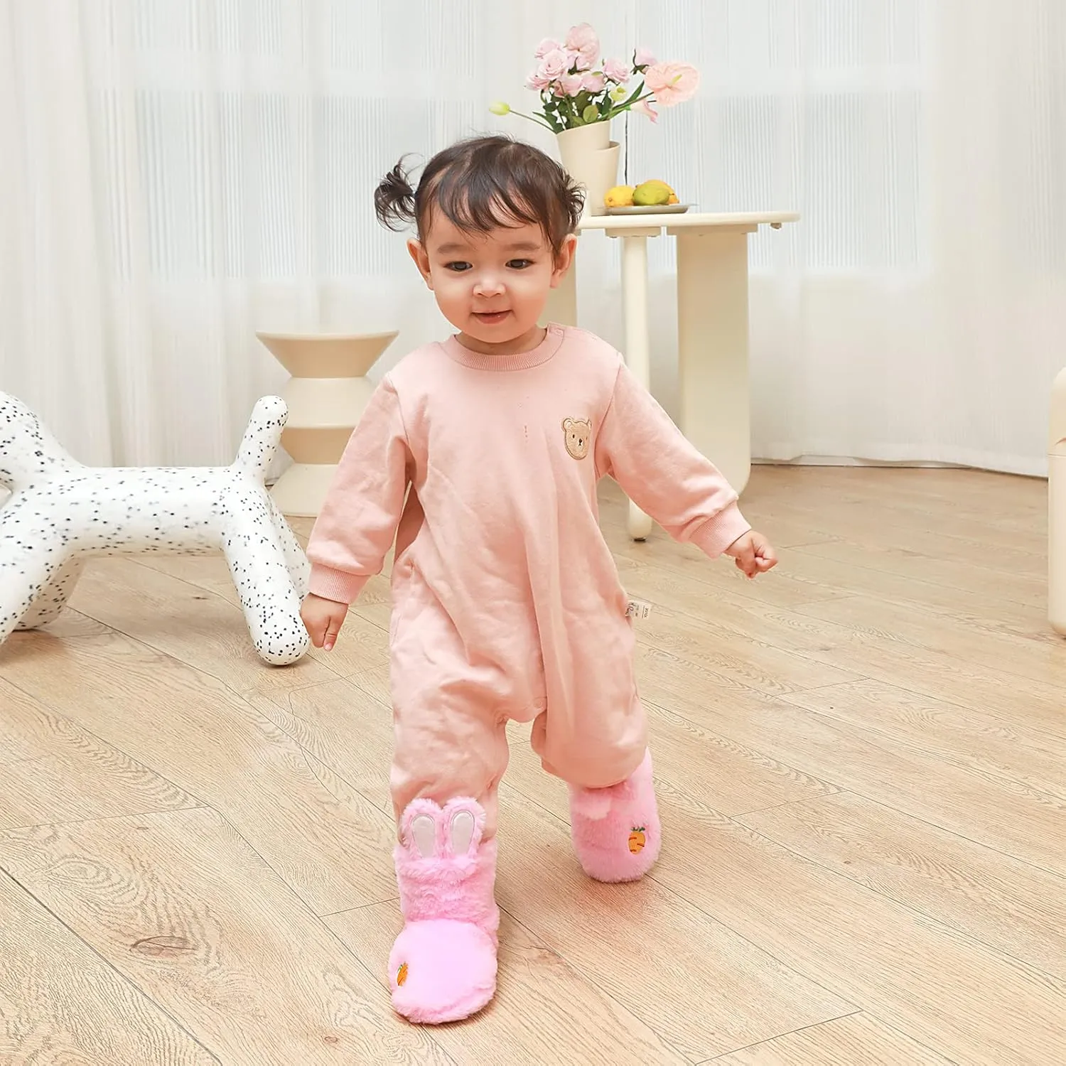 MK MATT KEELY Toddler Kids Slippers Girls Boys Cute Cartoon Animal House Slippers Winter Warm Plush Indoor Outdoor Home Shoes