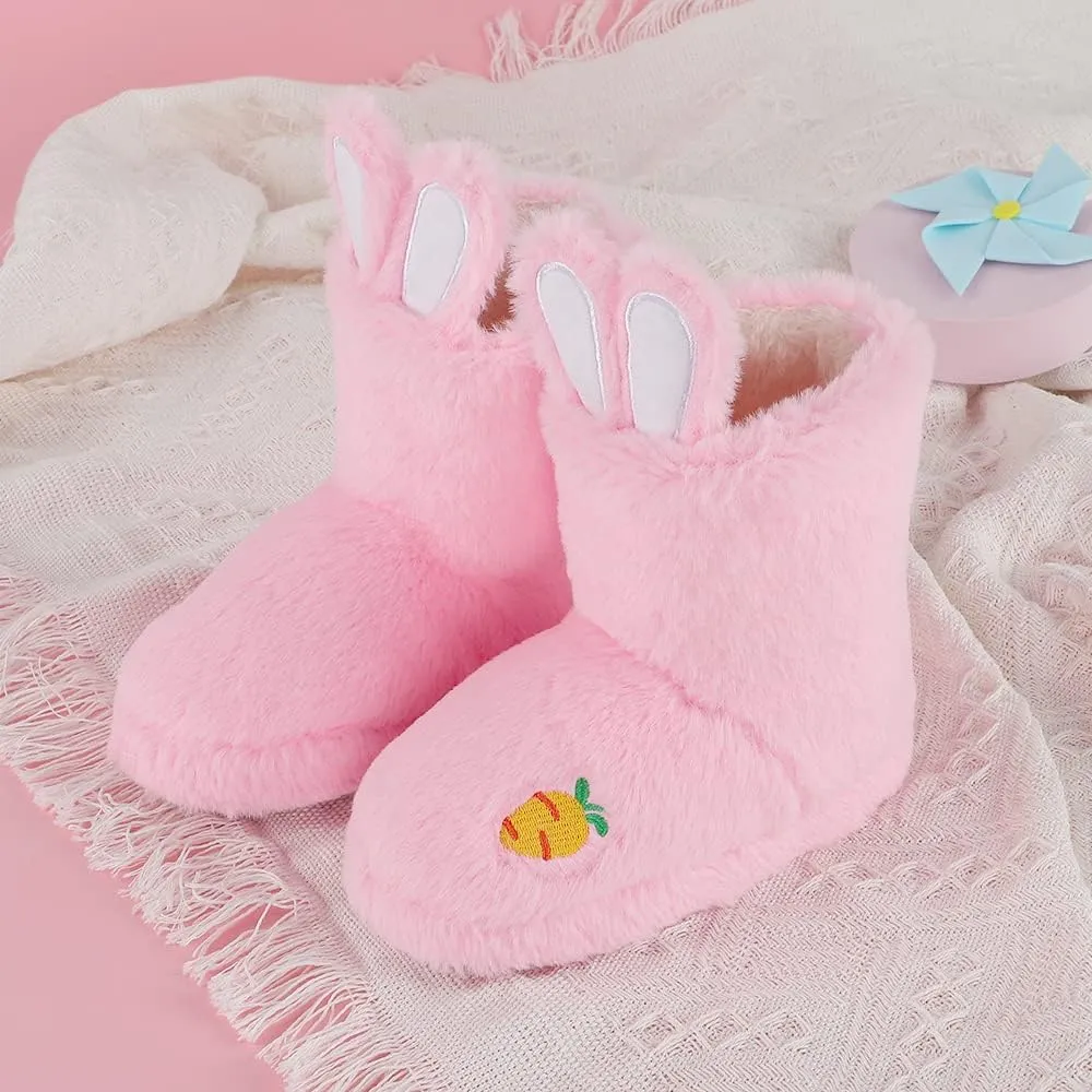 MK MATT KEELY Toddler Kids Slippers Girls Boys Cute Cartoon Animal House Slippers Winter Warm Plush Indoor Outdoor Home Shoes