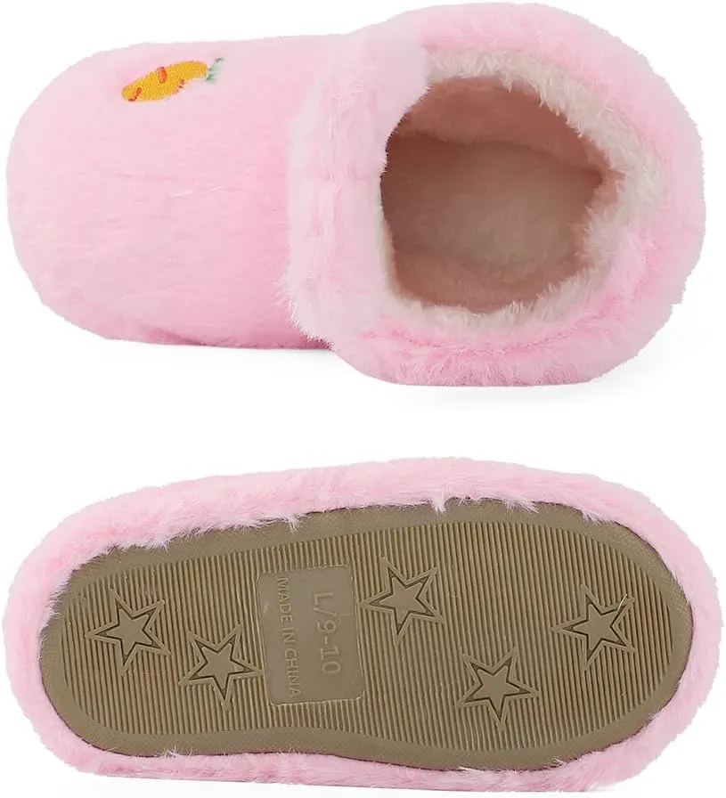 MK MATT KEELY Toddler Kids Slippers Girls Boys Cute Cartoon Animal House Slippers Winter Warm Plush Indoor Outdoor Home Shoes