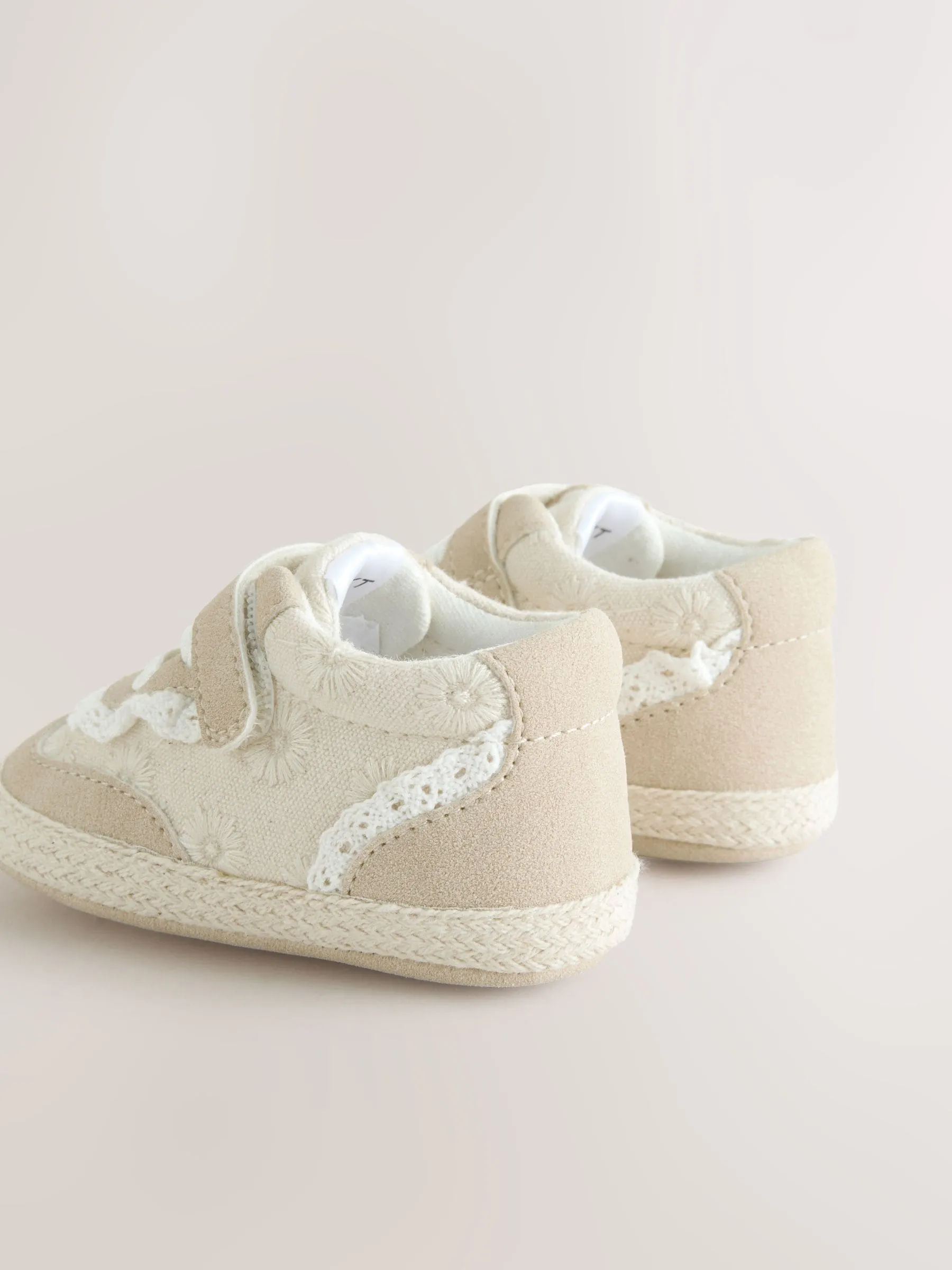 Neutral Embroidery Baby Trainers (0-24mths)