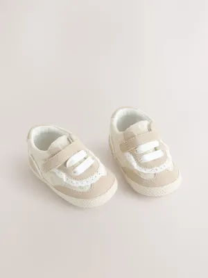 Neutral Embroidery Baby Trainers (0-24mths)