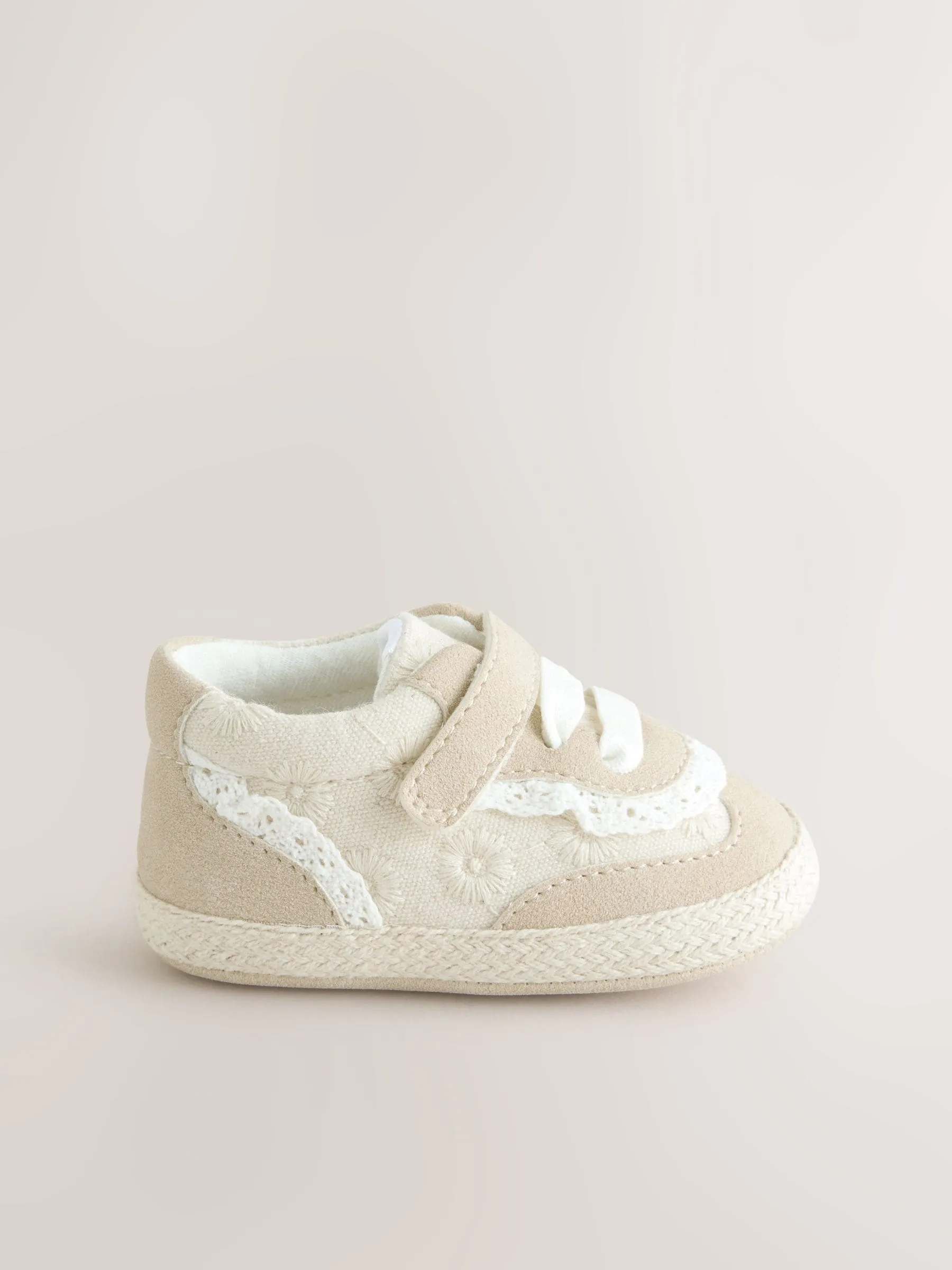 Neutral Embroidery Baby Trainers (0-24mths)