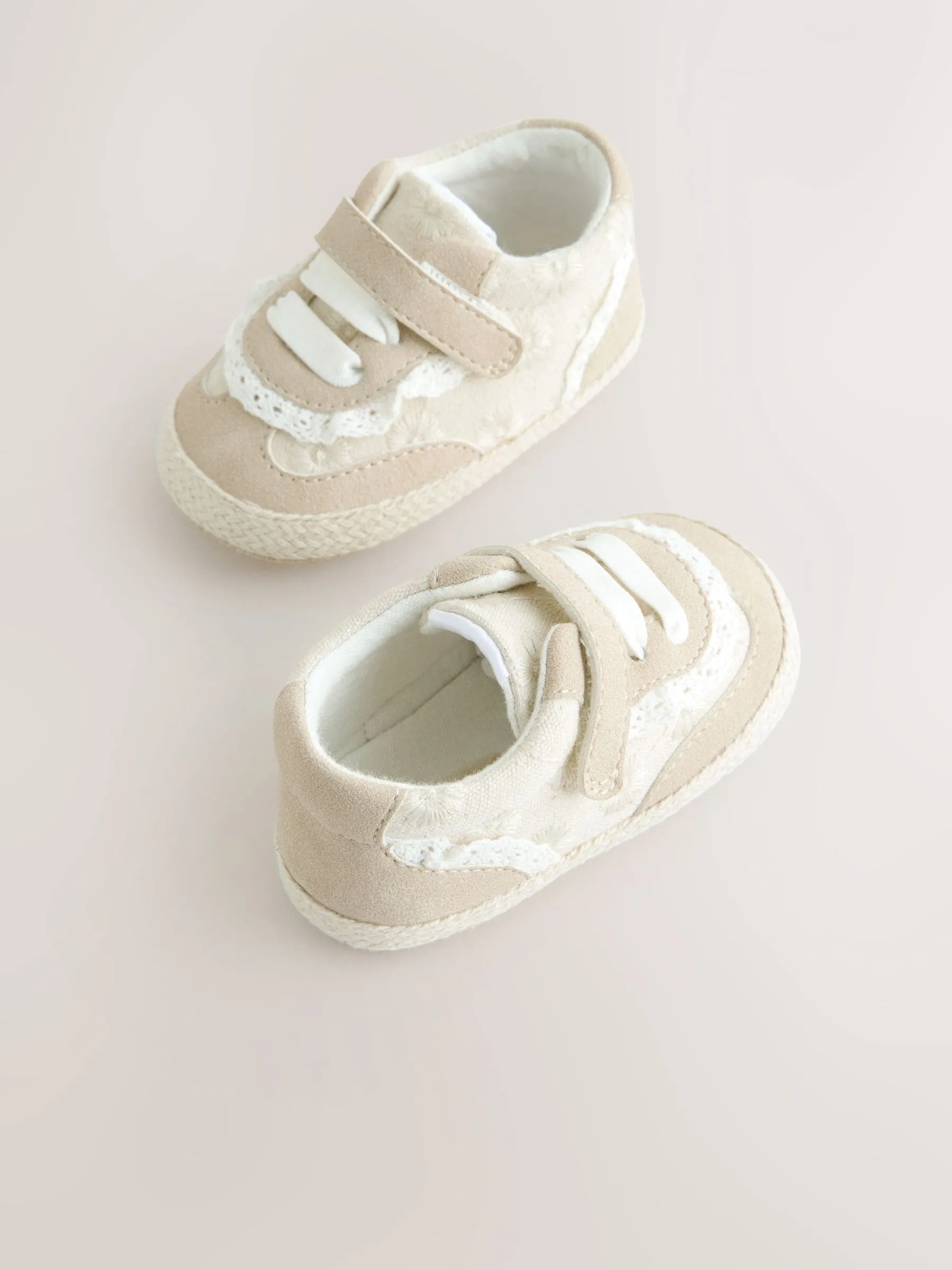 Neutral Embroidery Baby Trainers (0-24mths)