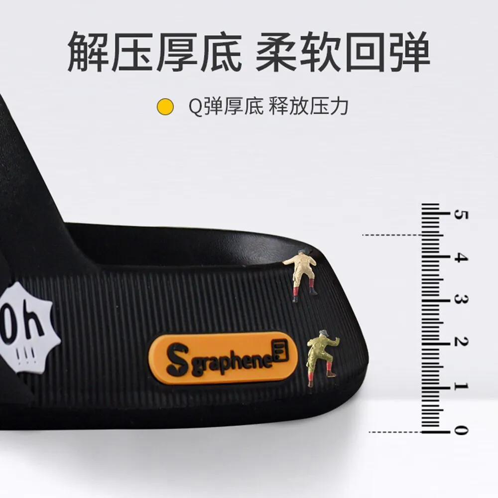 New Summer Slippers Cute Dog Sticker Thick Sole Soft Women Sandals Bathroom Beach Indoor Outdoor Men Slides Cool Shoes cx759