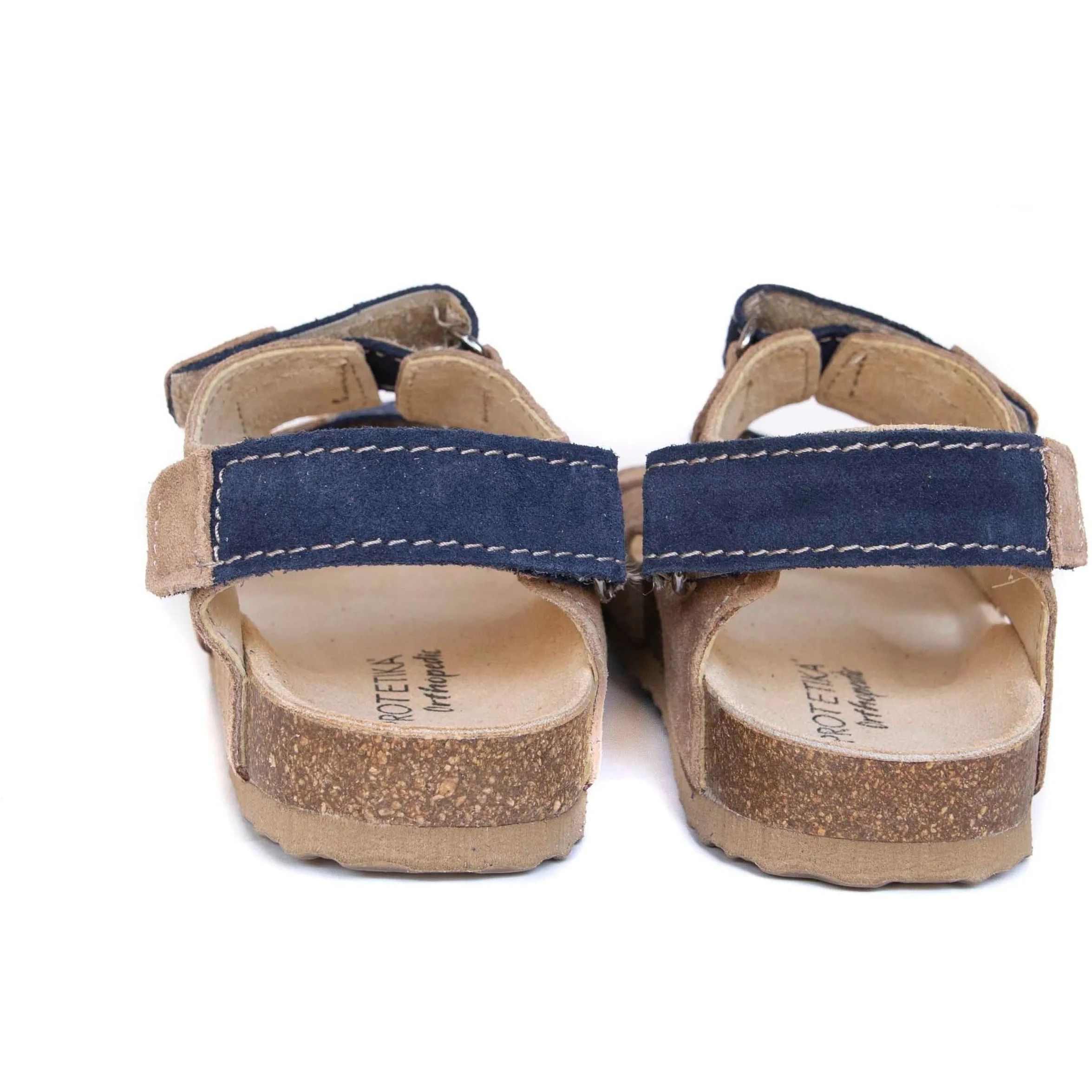 orthopedic older boys sandals  with open heel: T27: color brown