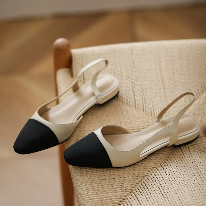 Peace Cap Toe Slingback Flats