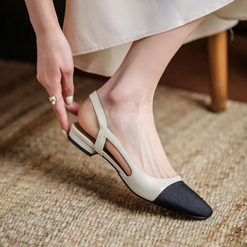 Peace Cap Toe Slingback Flats