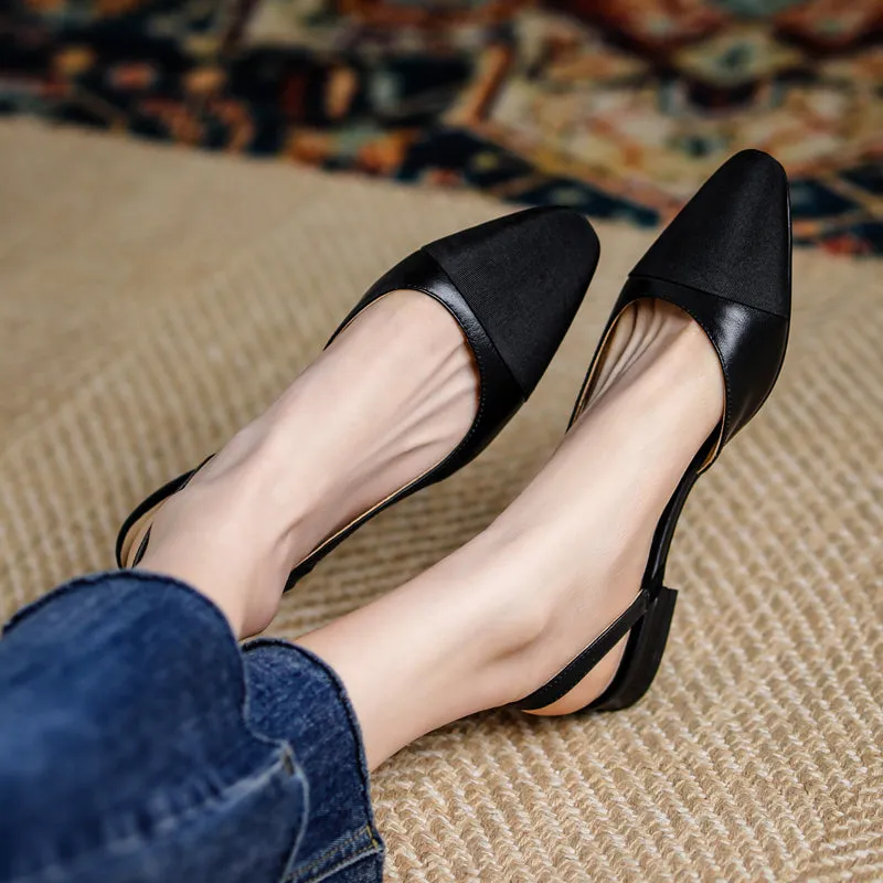 Peace Cap Toe Slingback Flats