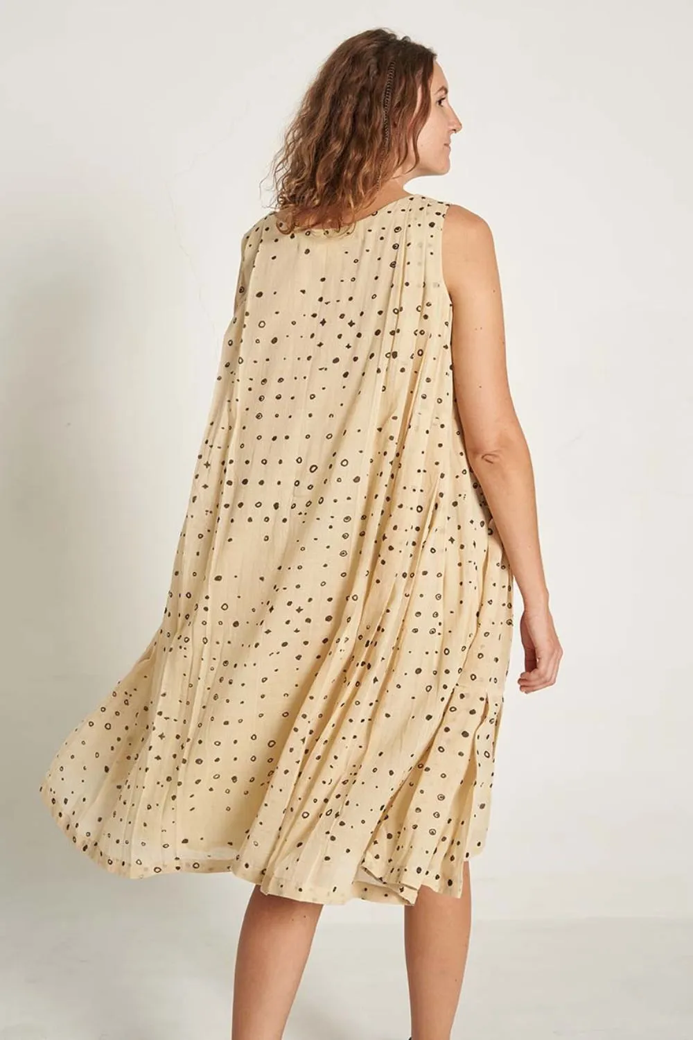 Pleated Cribble Dress