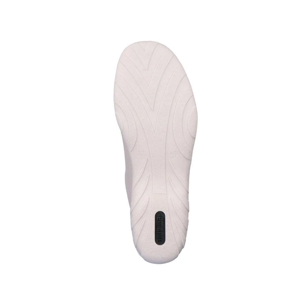 Remonte R3410-60 Ladies Rose & Beige Leather & Textile Zip & Lace Trainers