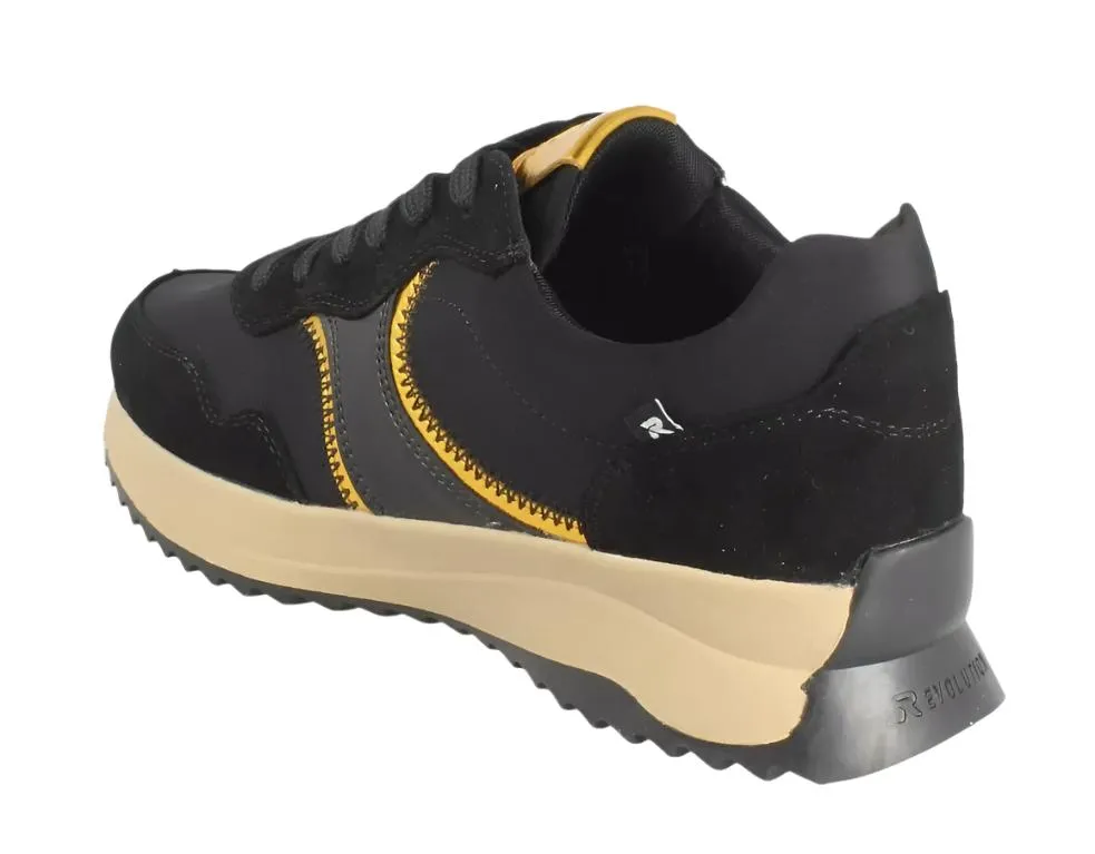 Rieker Womens Trainer W1302-00 Evolution Black/Gold