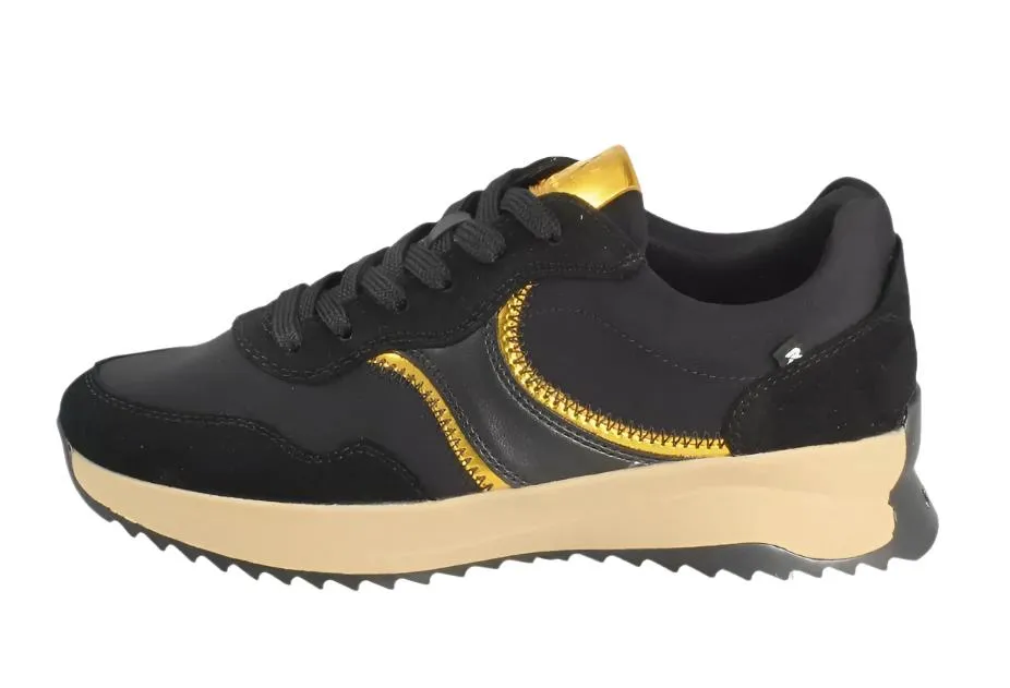 Rieker Womens Trainer W1302-00 Evolution Black/Gold