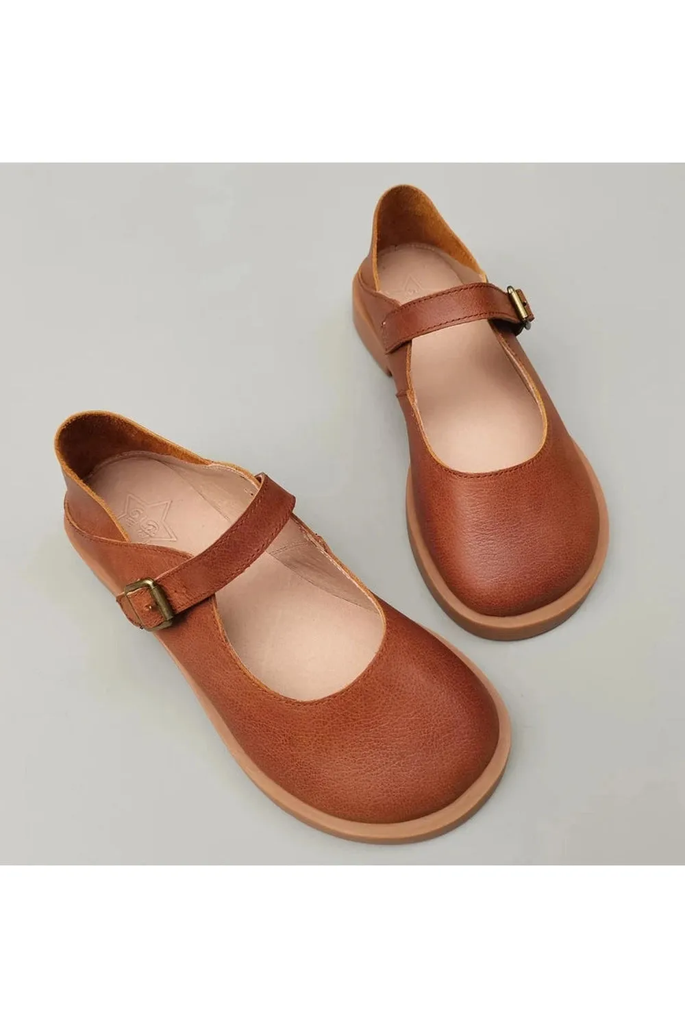 Round Toe Cowhide Shoes
