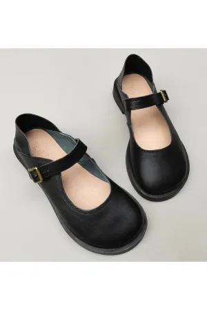 Round Toe Cowhide Shoes