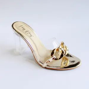 See Through Chain Mules - Golden