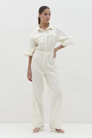 Shona Collared Jumpsuit - Stone