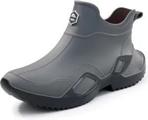Short rain boots women waterproof deck boots for men ankle fishing boot comfortable garden work shoes lightweight chelsea boot for Boating Camping Sailing