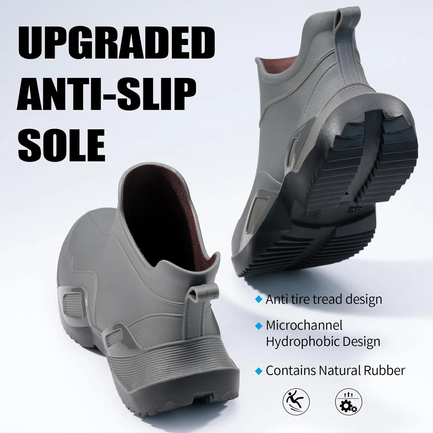 Short rain boots women waterproof deck boots for men ankle fishing boot comfortable garden work shoes lightweight chelsea boot for Boating Camping Sailing