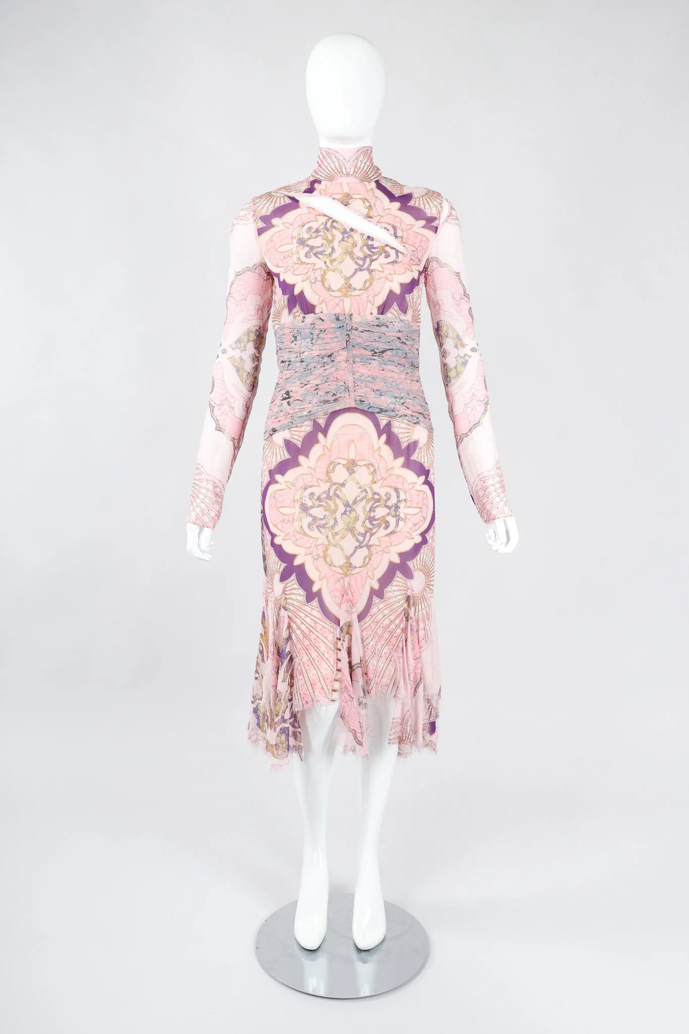 Slashed Chiffon Cutout Dress