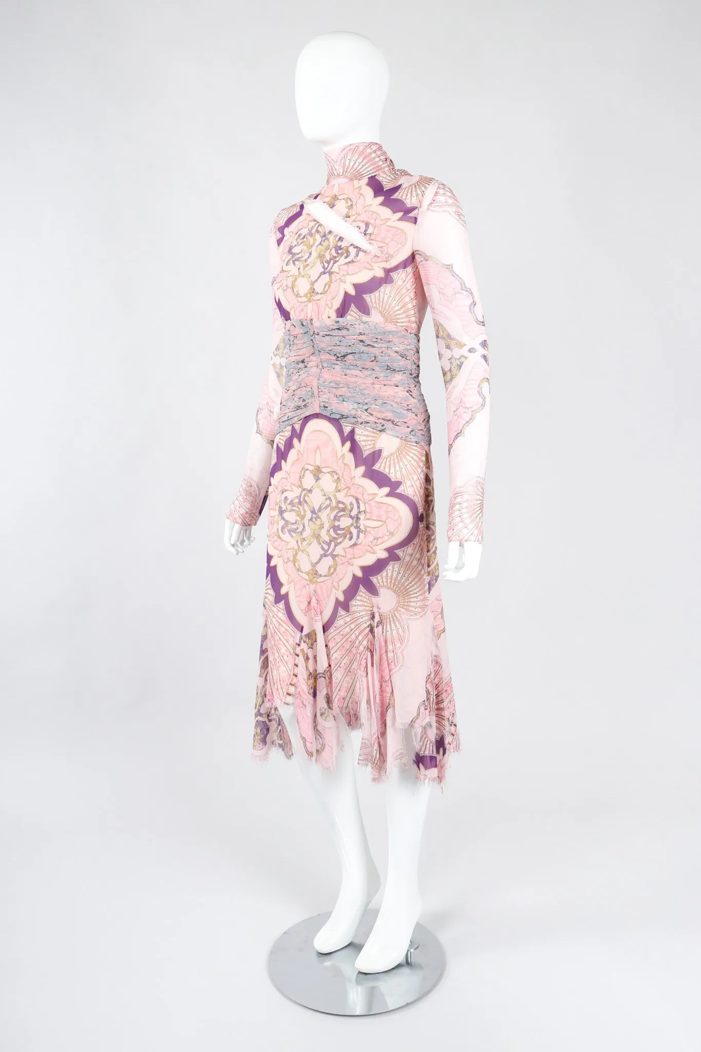 Slashed Chiffon Cutout Dress