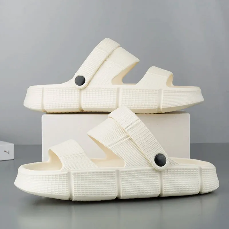 Sohiwoo Light Men's Slippers Summer Beach Shoes For Men Outdoor Wading Sandals Soft Beach Antiskid Sports Men's Slippers Platform