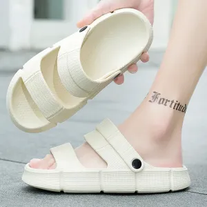 Sohiwoo Light Men's Slippers Summer Beach Shoes For Men Outdoor Wading Sandals Soft Beach Antiskid Sports Men's Slippers Platform