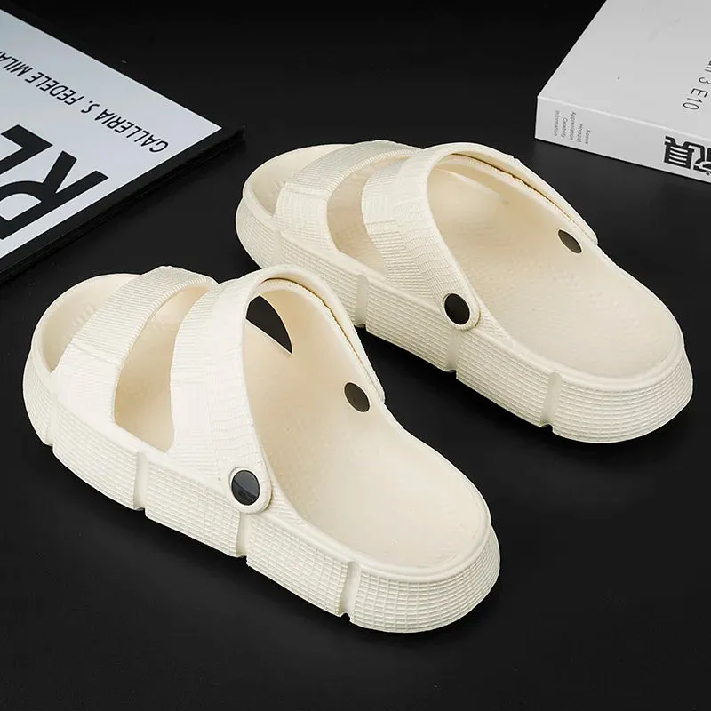 Sohiwoo Light Men's Slippers Summer Beach Shoes For Men Outdoor Wading Sandals Soft Beach Antiskid Sports Men's Slippers Platform