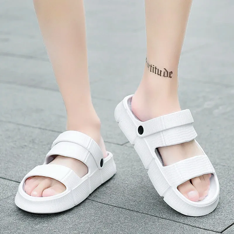 Sohiwoo Light Men's Slippers Summer Beach Shoes For Men Outdoor Wading Sandals Soft Beach Antiskid Sports Men's Slippers Platform