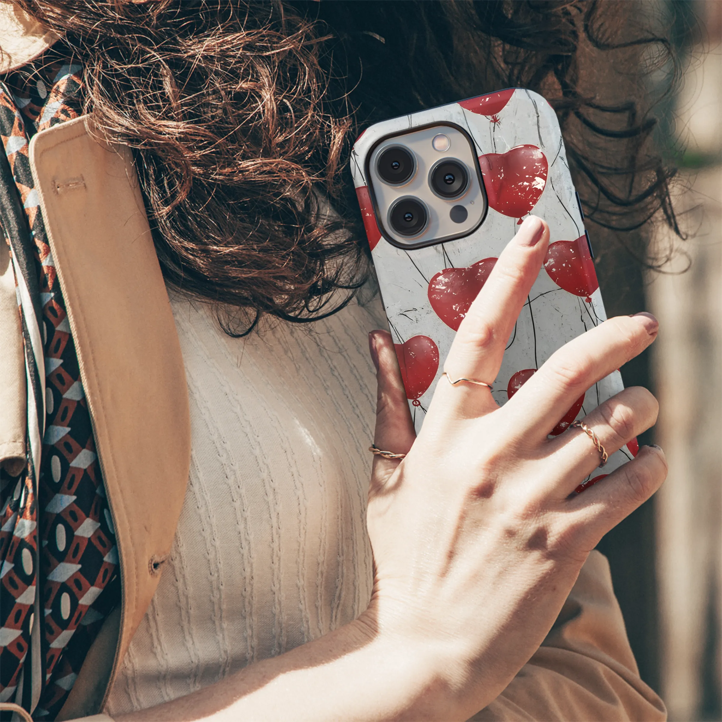 St. Valentine's Day Red Heart Balloons Phone Case iPhone Samsung Cover Pixel 3116