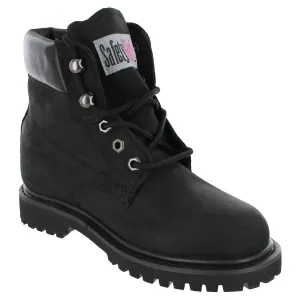 Steel Toe Boots for Women - 10W - Black | Waterproof Work Boots for Women Steel Toe Boots | Slip Resistant Work Shoes for Women | Lightweight Nubuck Leather for Comfort and Style